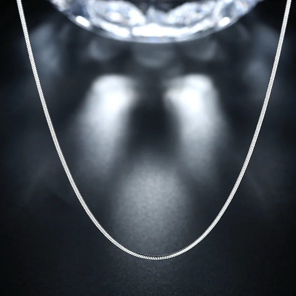 10pcs wholesale 925 sterling silver 1MM snake chain necklace for women man 16-30inches fashion party wedding Jewelry gifts Vera Lux