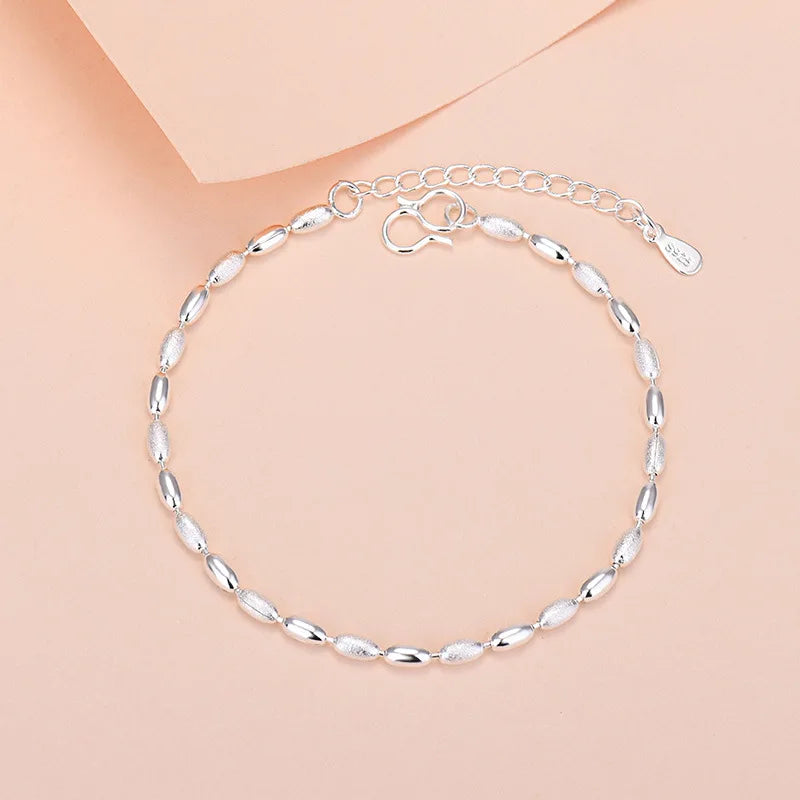 925 Sterling Silver Lucky Bead Charm Bracelets Woman Couple Chain Round Bangles Luxury Jewelry Accessories Wholesale Vera Lux