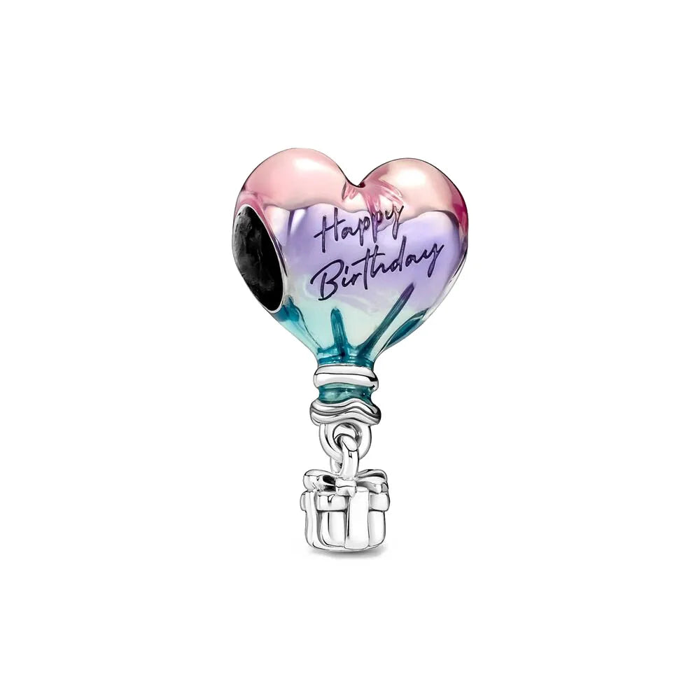 2026 Spring Pink Series Ballon Butterfly Flower Pendant Fit S925 European 925 Sterling Silver Bracelet Bangles Necklace Vera Lux