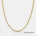 Waterproof Classic 18K Gold Plated Stainless Steel 3mm Rope Chain For Men Women Jewelry Accessories Vera Lux