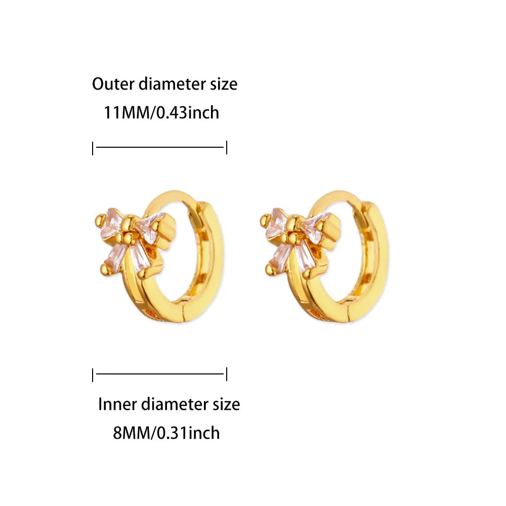 Luxury Zircon Hoop Earrings for Women Gold Color Stainless Steel Butterfly Heart Snake Earring Fashion Party Wedding Jewelry Gif Vera Lux