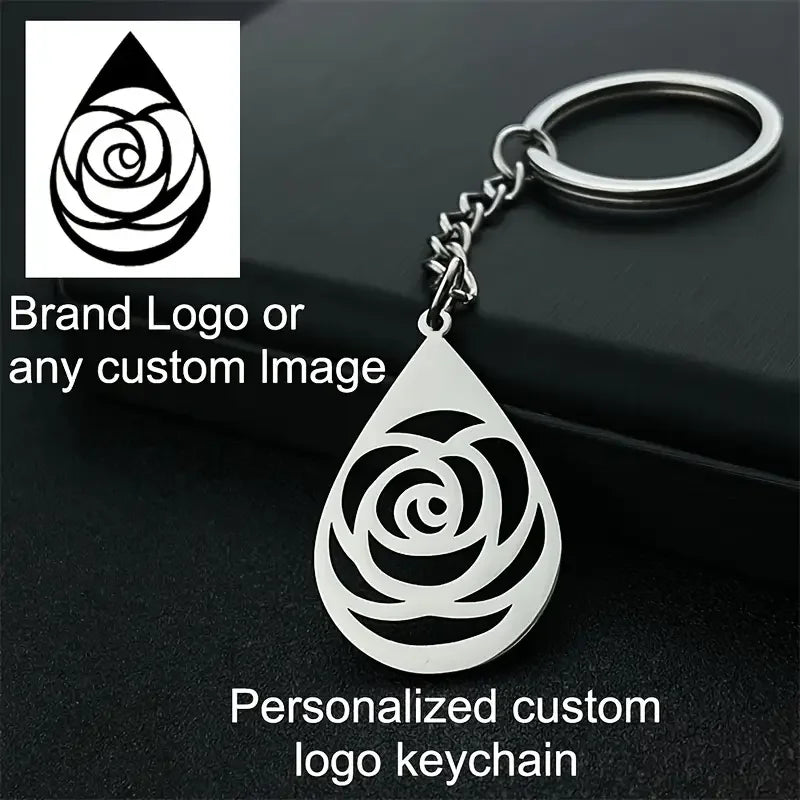 Custom Logo Keychain Stainless Steel Personalized Emblem Pendant Keychains House & Friendship & Pet Decorative Key Jewelry Gifts Vera Lux