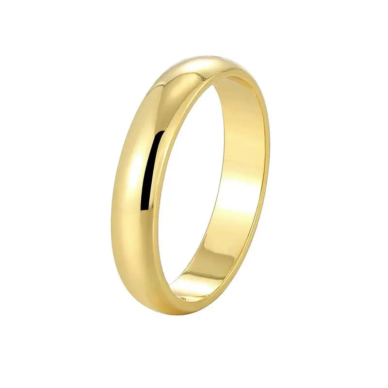925 Sterling Silve Gold Colour Ring Fashion Women's Classic Simple Couple's Wedding Ring Engagement Party Jewellery Gift Vera Lux