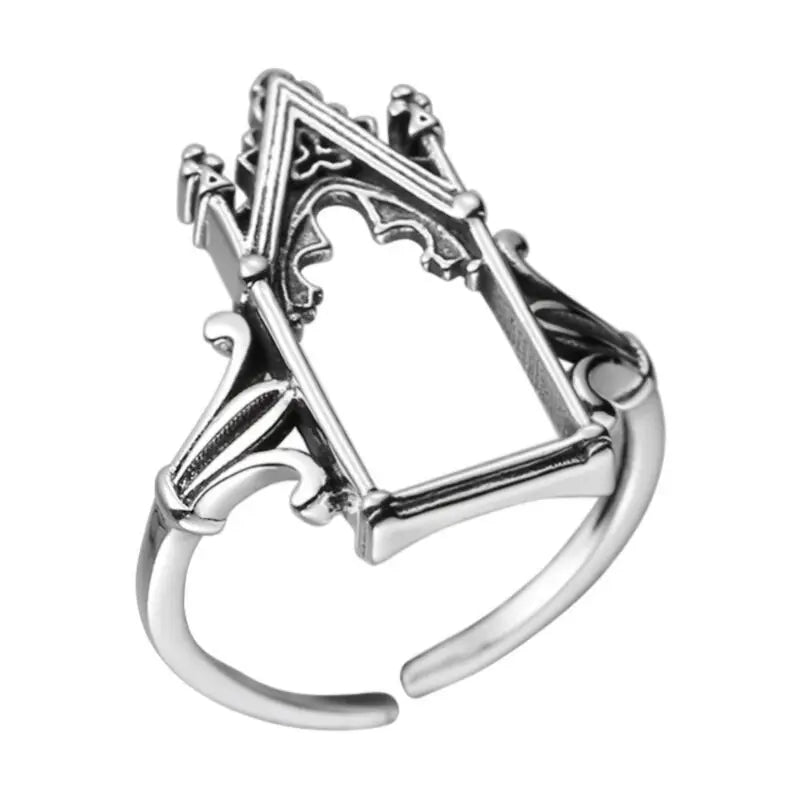 925 Sterling Silver Castle Adjustable Rings For Women Engagement Wedding Luxury Jewelry Wholesale Vera Lux