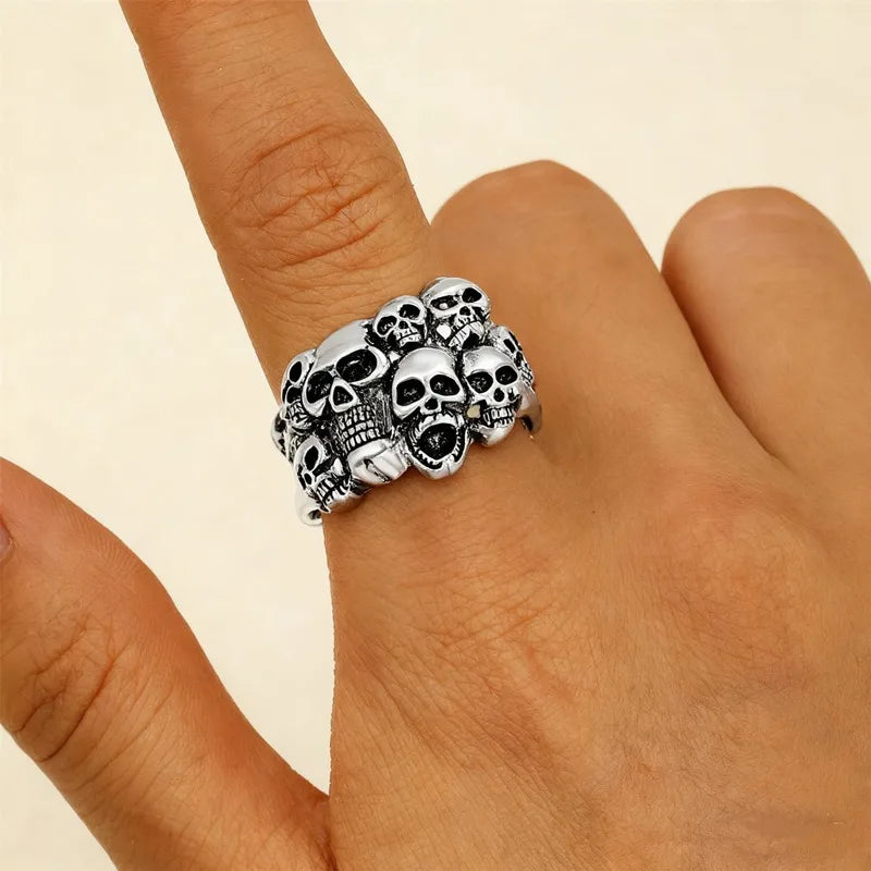 Personalized Gothic Skull Pirate Ring for Women, Halloween Dark Horror Fashion Party Opening Ring, Trendy Jewelry Accessories Vera Lux