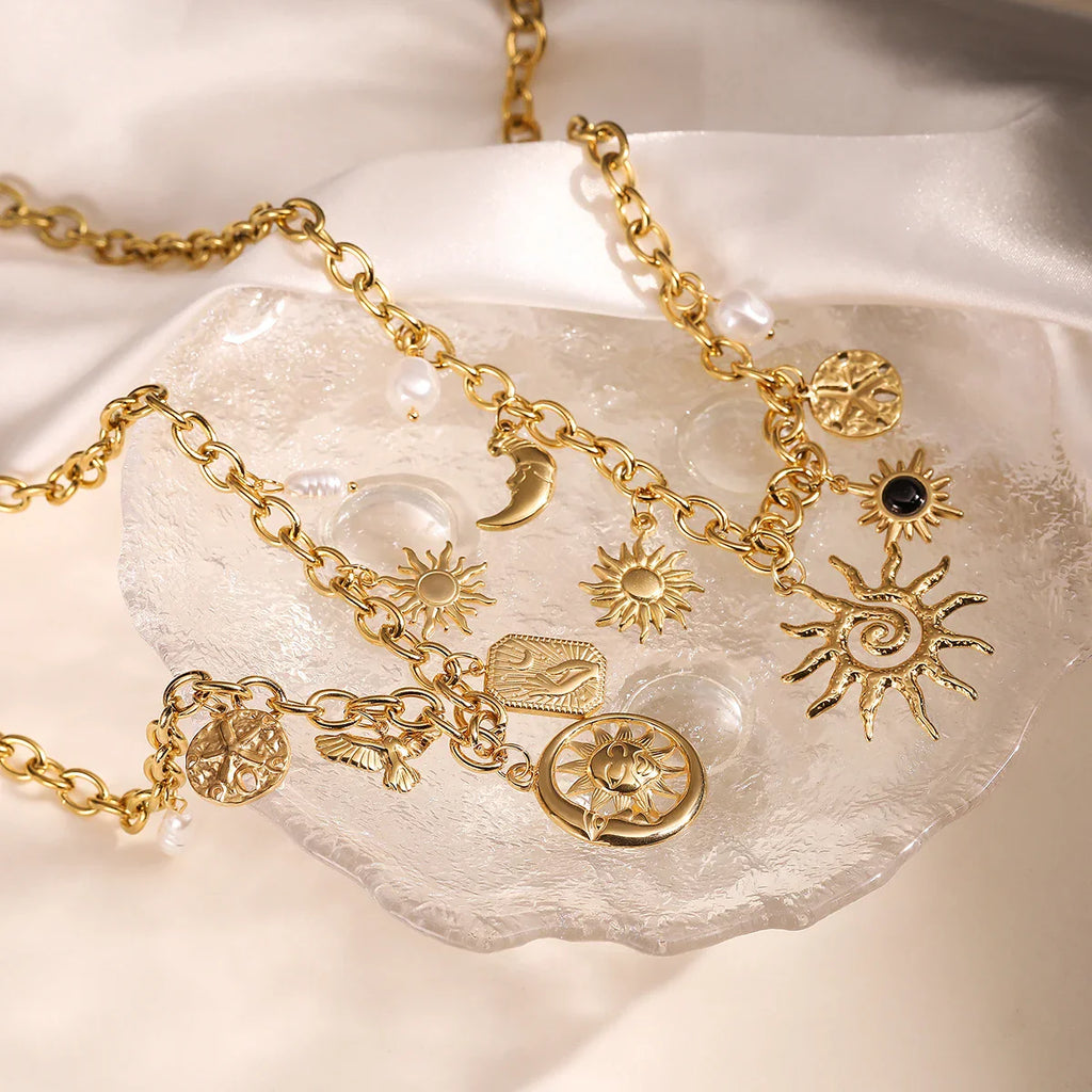 NEWBUY 2025 Fashion Gold Color Stainless Steel Jewelry Non-Fading Bohemian Style Choker Necklaces For Women Summer Accessories Vera Lux