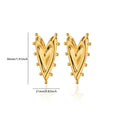 Gothic Heart Earring For Women Stainless Steel Golden Love Earring Wedding Couple Piercing Jewelry Valentine Day Gift сер Vera Lux