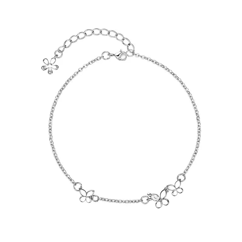 VENTFILLE 925 Silver Diamond-Studded Butterfly Bracelet Women's Fashion Temperament Flower Adjustable Bracelet Vera Lux