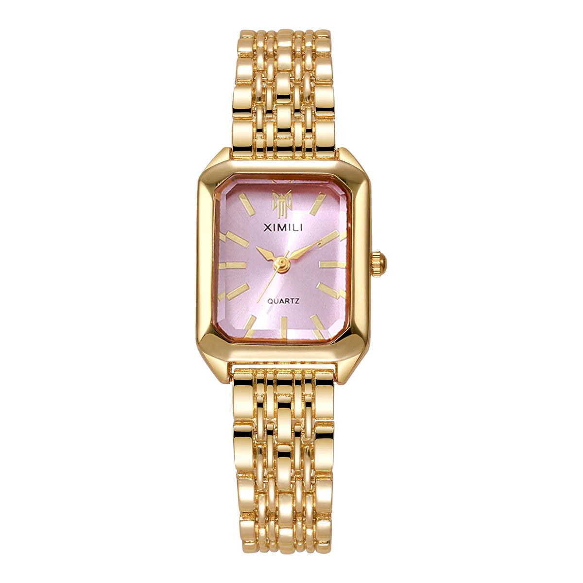 1/2/4PCS  Elegant Rectangle Woman Quartz Watch Luxury Stainless Steel Band Ladies Wristwatches Reloj Mujer（Without Box） Vera Lux