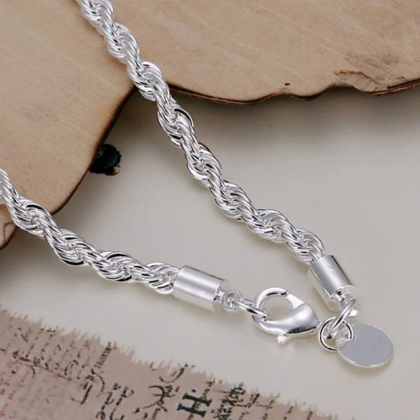 925 Sterling Silver Exquisite Solid Chain Bracelet Fashion Charm Women Men Solid Wedding Cute Simple Models Jewelry Vera Lux