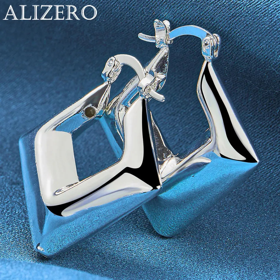 ALIZERO 925 Sterling Silver Earrings Simple Round Circle Hoop Earrings For Woman Fashion Wedding Engagement Charm Jewelry Gifts Vera Lux