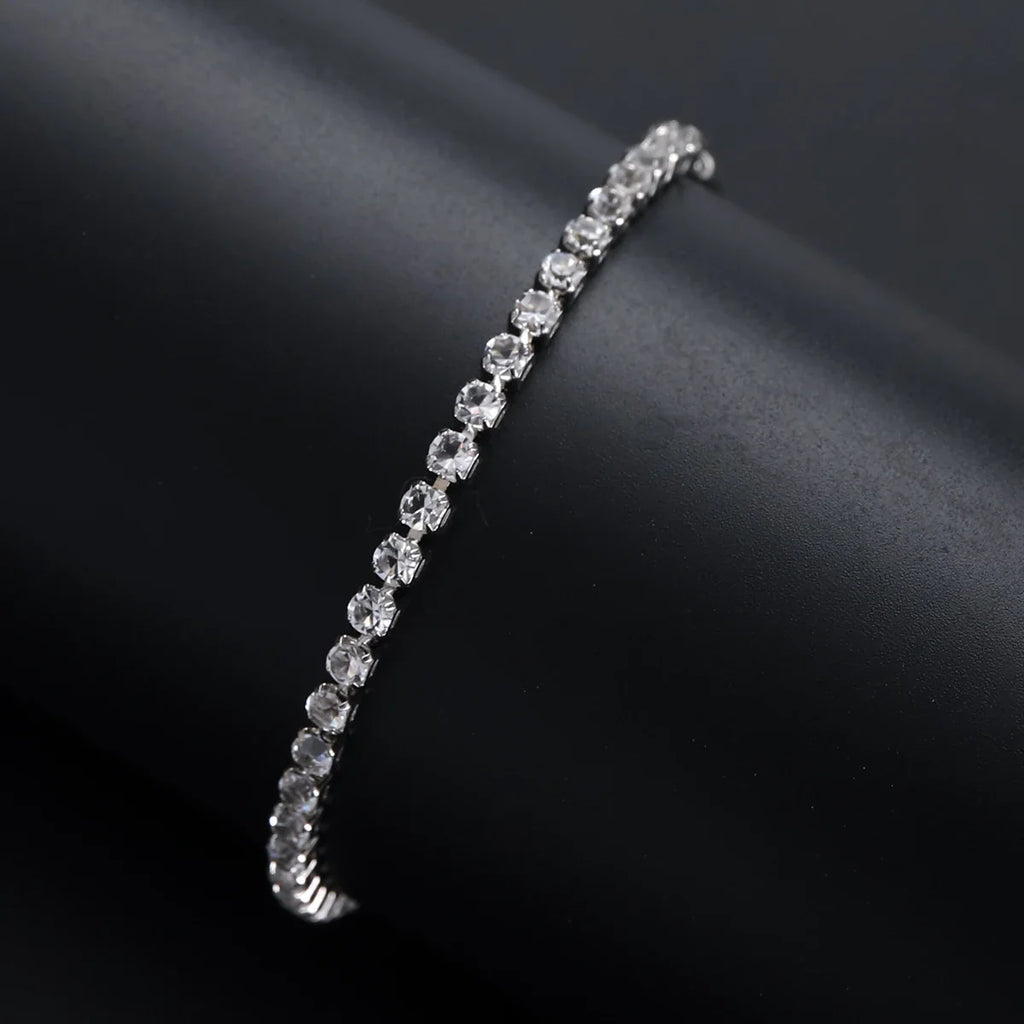 Fine Silver Bracelet Elegant Zircon Tennis Crystal Chain for Women lady Fashion Noble Engagement Wedding Glam Vera Lux