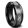 Charm Couple Rings For Men Stainless Steel Celtic Dragon Ring Heart Black Zircon Women Wedding Rings Set Valentine's Day Jewelry Vera Lux
