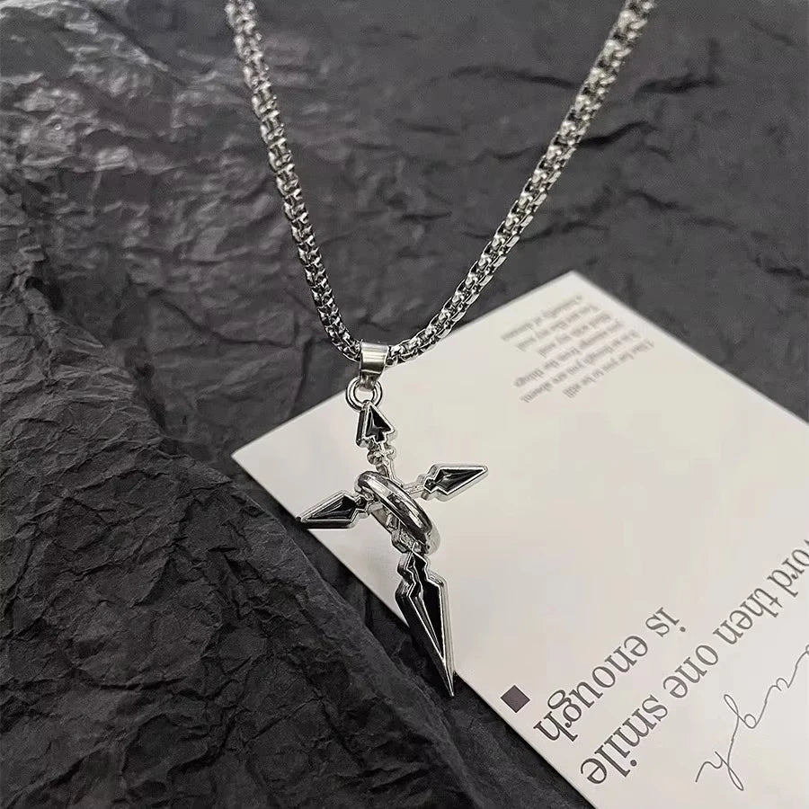 Cross Pendant Gold/Silver Plated Necklace Stainless Steel Link Chain Charm Choker Statement Men Jewelry Accessories Gifts Vera Lux