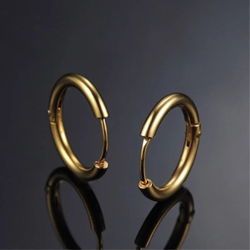 8/10/12/14/16/18/20mm Stainless Steel Huggie Hoop Earrings for Women Men Vera Lux