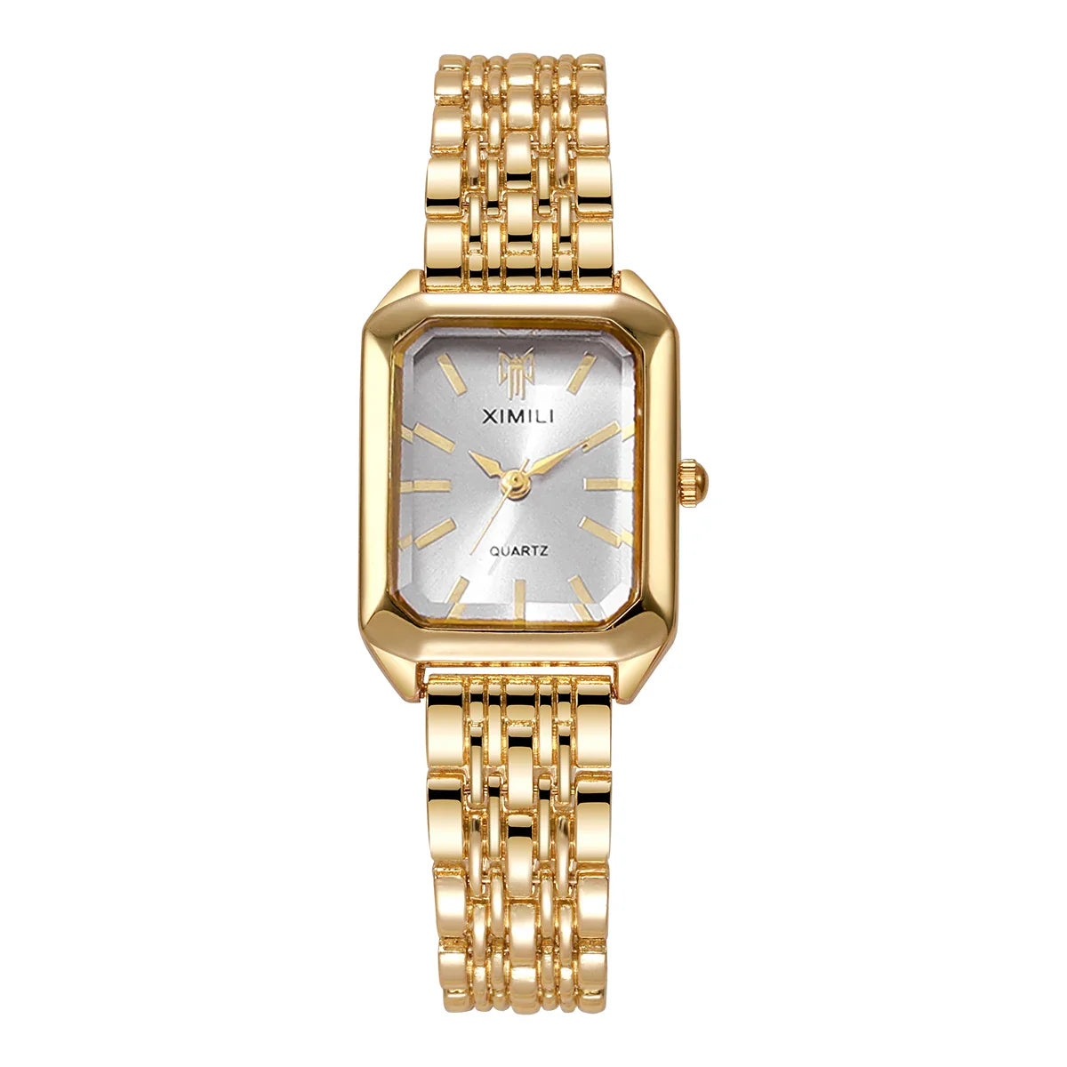 1/2/4PCS  Elegant Rectangle Woman Quartz Watch Luxury Stainless Steel Band Ladies Wristwatches Reloj Mujer（Without Box） Vera Lux