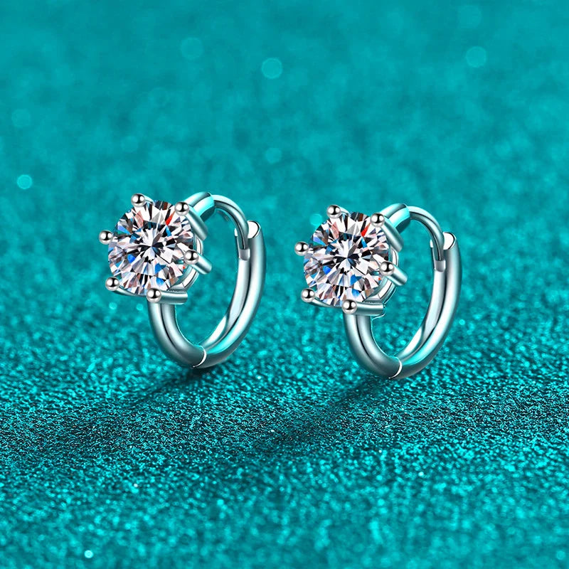 NeeTim 0.5ct 1ct Moissanite Earrings 925 Sterling Silver Lab Diamond Sparkling Party Wedding Studs Earring Designer for Women Vera Lux