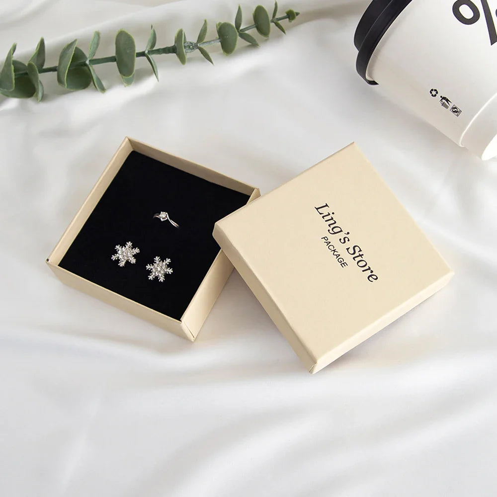 24Pcs Personalized Logo Jewelry Paper Gift Box Wedding Favors Ring Earring Necklace Pendant Bracelet Stud Bag Storage Packaging Vera Lux