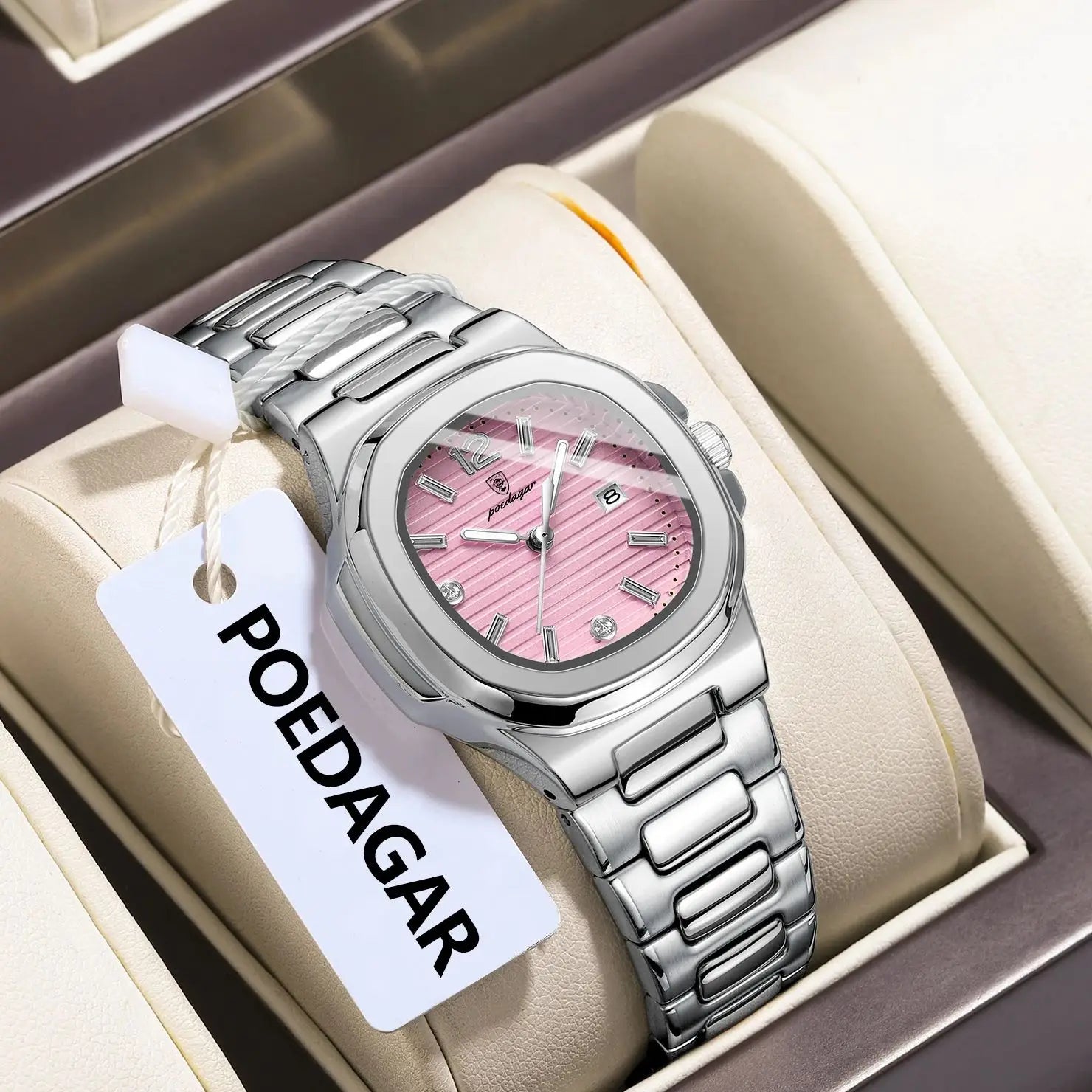 POEDAGAR Square Fashion Woman Wristwatch Luminous Waterproof Date Ladies Watch Luxury High Quality Quartz Women's Watches Reloj Vera Lux