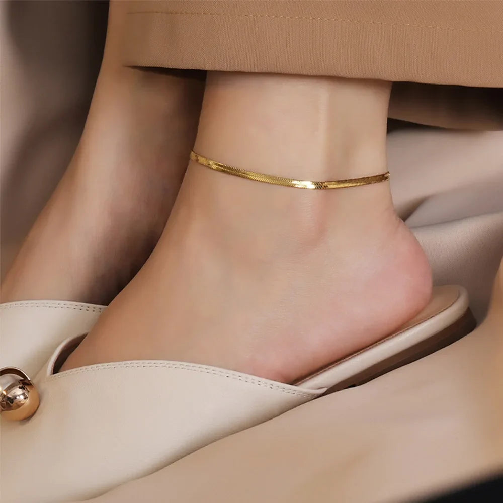 Snake Chain Anklet for Women/Men Girls Beach Chain Ankle Gifts Stainless Steel Not Allergic Dropshipping/Wholesale Vera Lux