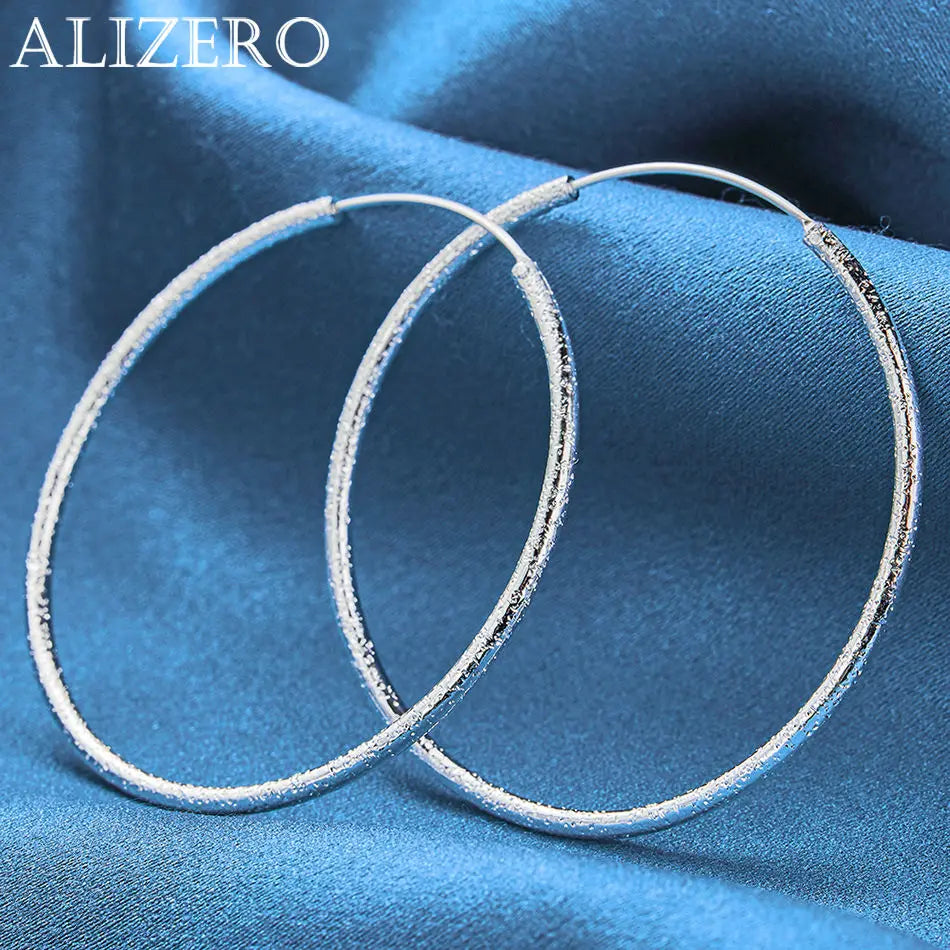ALIZERO 925 Sterling Silver Earrings Simple Round Circle Hoop Earrings For Woman Fashion Wedding Engagement Charm Jewelry Gifts Vera Lux