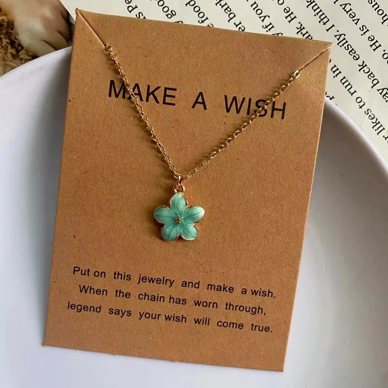Korean Fashion Choker Necklace for Women Girl Colorful Flower Design Pendant Necklace Cute Romantic Neck Jewelry Wholesale Vera Lux