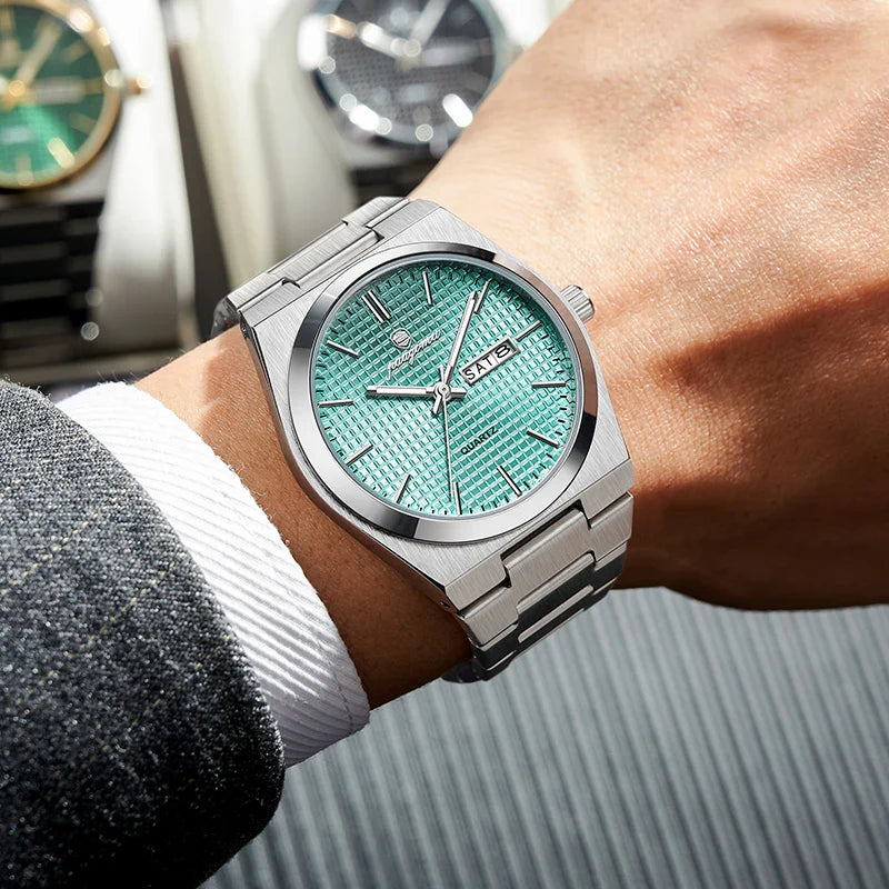 PAAZOMU Original Luxury Men Clock Fashion Luminous Waterproof Chronograph Date Watch For Man Leather Quartz Men's Watches Reloj Vera Lux
