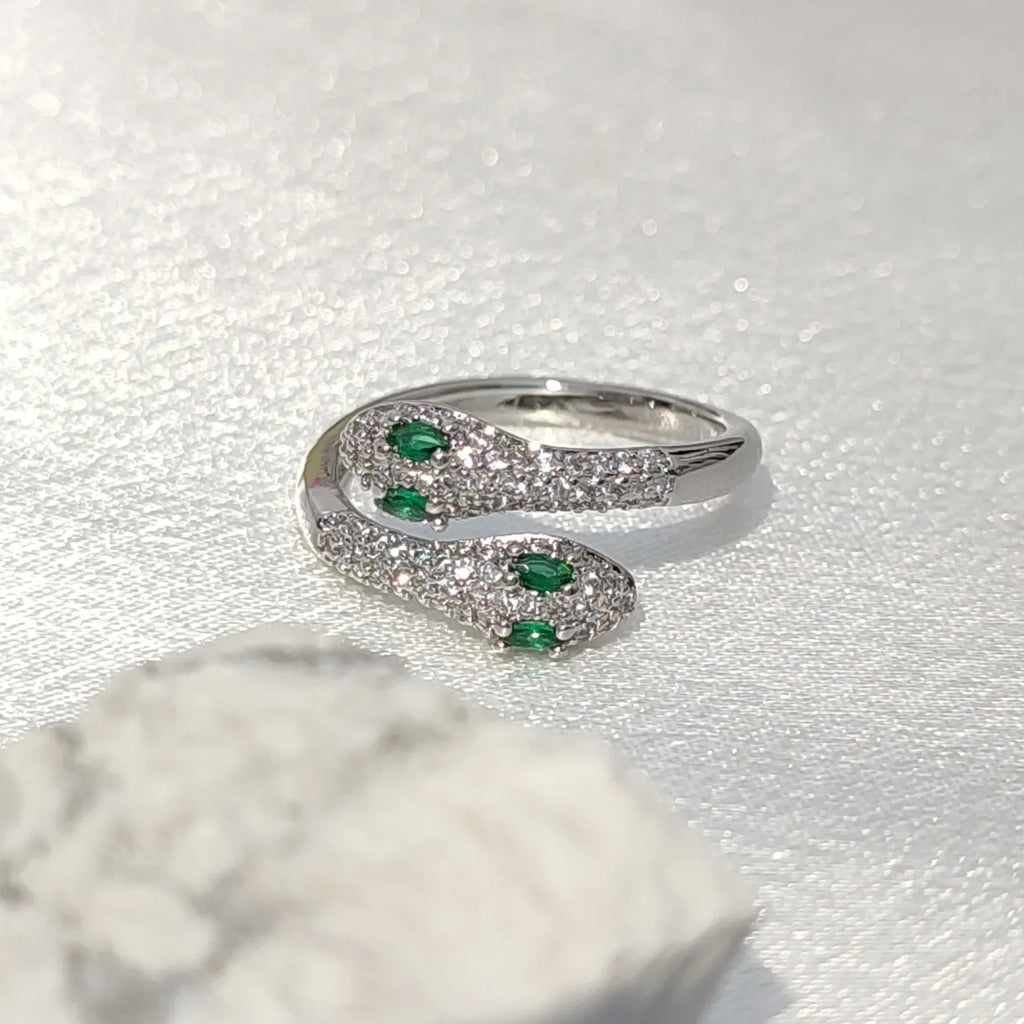 925 Sterling Silver Snake Zircon Rings For Women Wedding Luxury Jewelry Wholesale Dropshipping Vera Lux