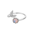 Luxury Opal Zircon Sun Rings For Women Girls Stainless Steel Gold Color Open Ring 2025 New Fashion Wedding Couple Jewelry Gift Vera Lux