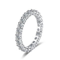 NeeTim 3mm All Moissanite Diamond Ring for Women Sterling Silver 925 with White Gold Plated Wedding Engagement Band Luxury Rings Vera Lux