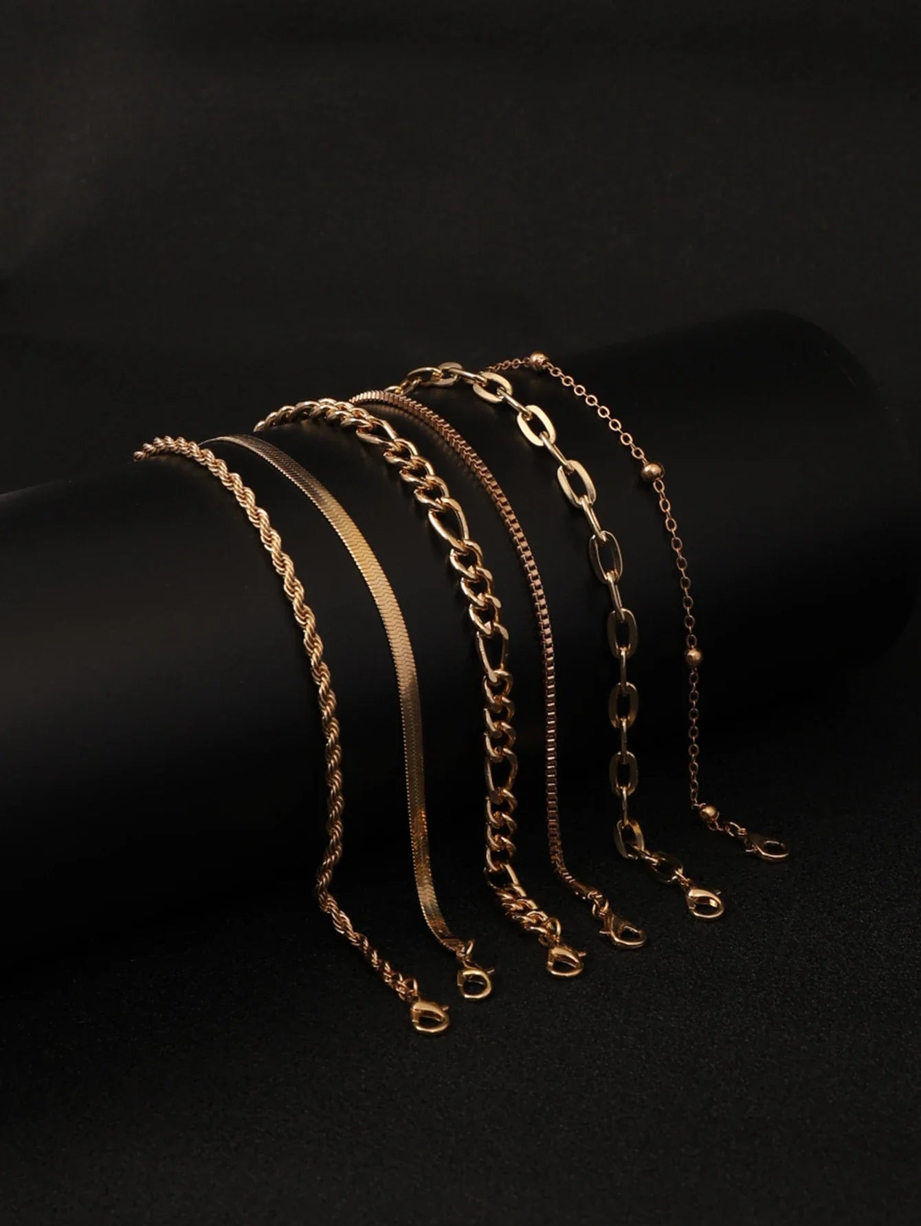 6Pcs Gold Color Bracelet Set Boho Retro Thick Twist Cuban Chain Bracelet for Women 2023 Trendy Quality Jewelry Gifts Vera Lux