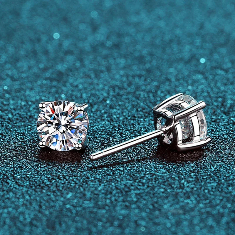 NeeTim Real 0.1-2 Carat D Color Moissanite Earrings For Women 100% 925 Sterling Silver with White Gold Plated Wedding Jewelry Vera Lux