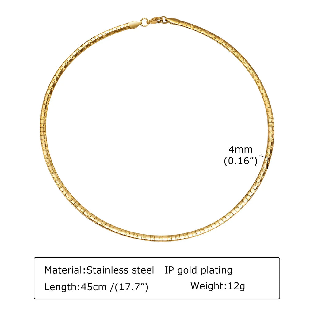 Choker Neck Cuff for Women, Open Collar Choker Torques Necklace Adjustable ,Simple Stainless Steel Jewelry Vera Lux