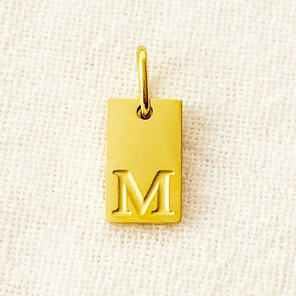 10PCS Alphabet Charm Pendant for Necklaces Stainless Steel Jewelry DIY Engraved Lettering Accessories Women's Fashion Jewelry Vera Lux