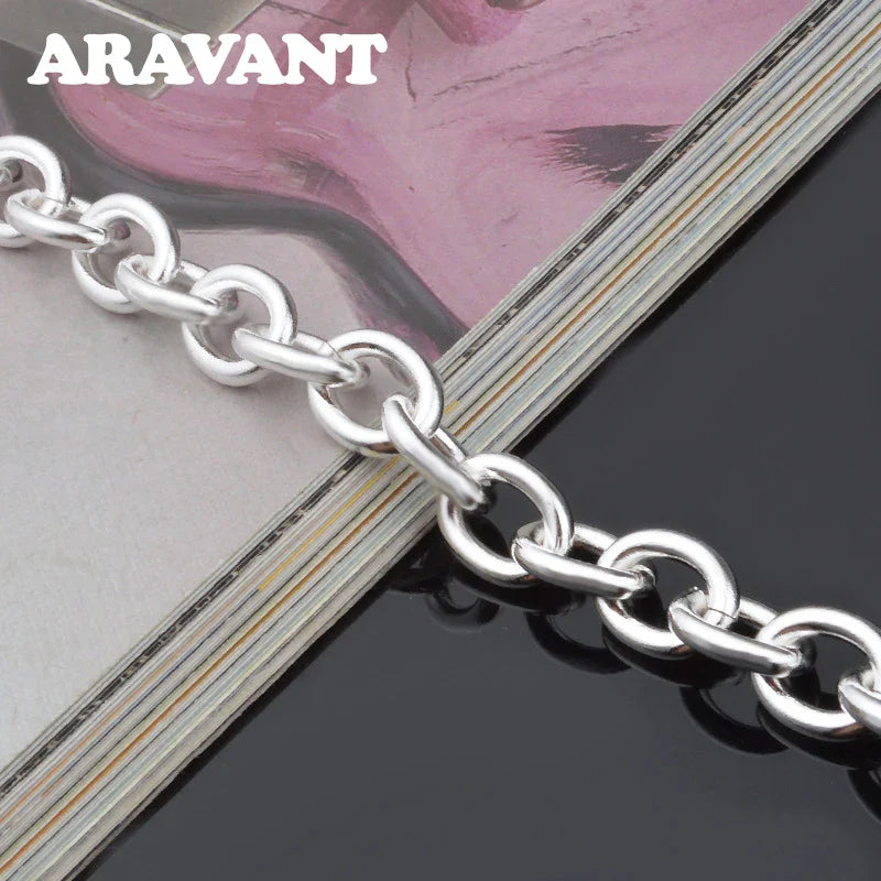Aravant 925 Silver Round Bracelet Chains For Women Fashion Wedding Jewelry Accessories Vera Lux