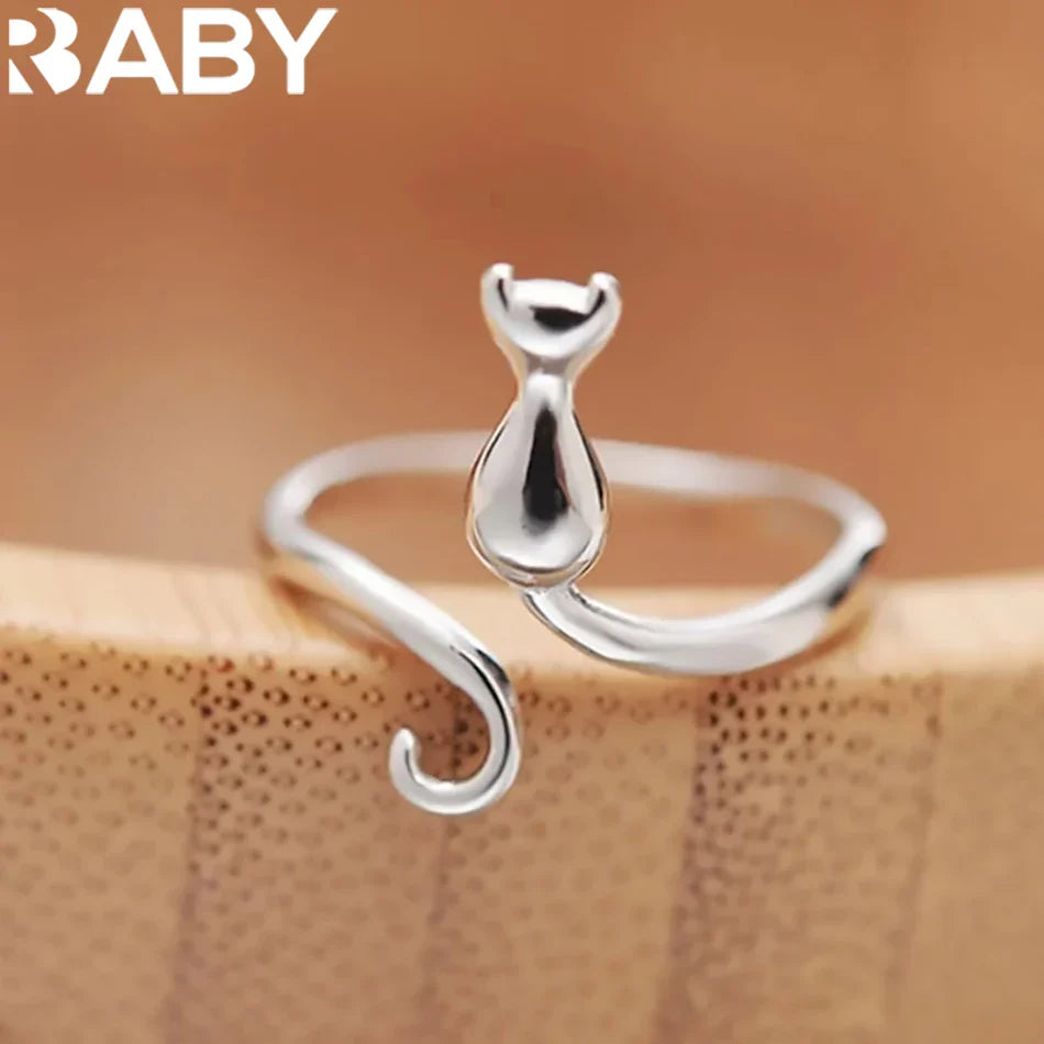 925 Sterling Silver Cat Rings For Women Engagement Luxury Designer Jewelry Female Offers With Free Shipping URBABY Jewellery Vera Lux