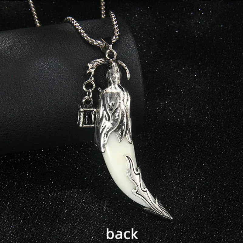 1pcs Creative Men's Necklace Pendant Horror Theme Skeleton Death Reaper Scythe Necklace Halloween Party Accessories Vera Lux