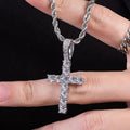Huitan 60Cm Twisted Chain Long Necklace for Women/Men Fashion Luxury Cubic Zirconia Cross Pendant Necklace Gift Love Accessories Vera Lux