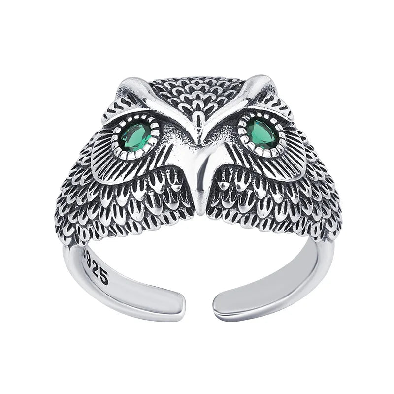 925 Sterling Silver Owl Zircon Open Rings For Women Wedding Engagement Luxury Jewelry Accessories Wholesale Jewellery Vera Lux