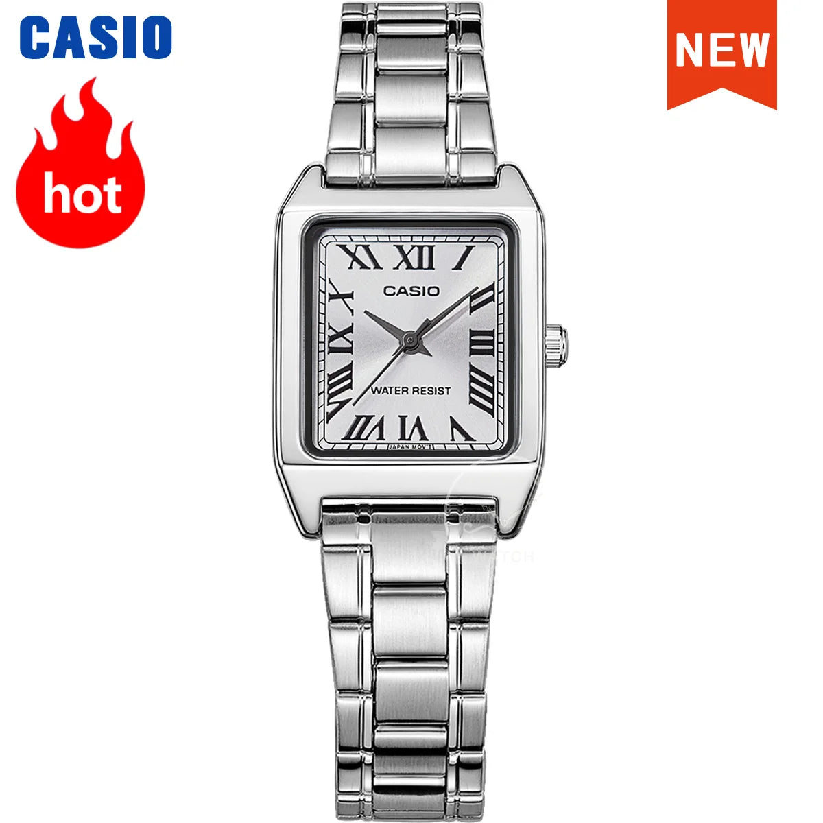 Casio watch for women top brand luxury set 30m Waterproof Quartz ladies watch Tonneau shape Stainless Ste reloj mujer LTP-V007D- Vera Lux