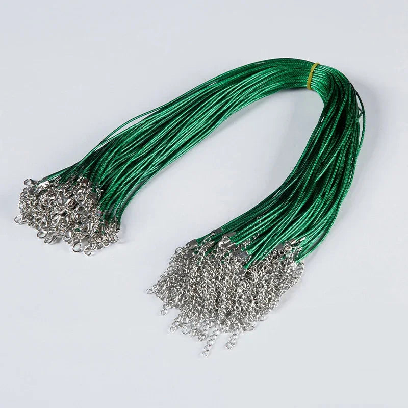 100Pcs Colorful Wax Leather Snake Necklace Women Men Cord String Rope Wire Extender Chain For Jewelry Making Bulk Wholesale Vera Lux