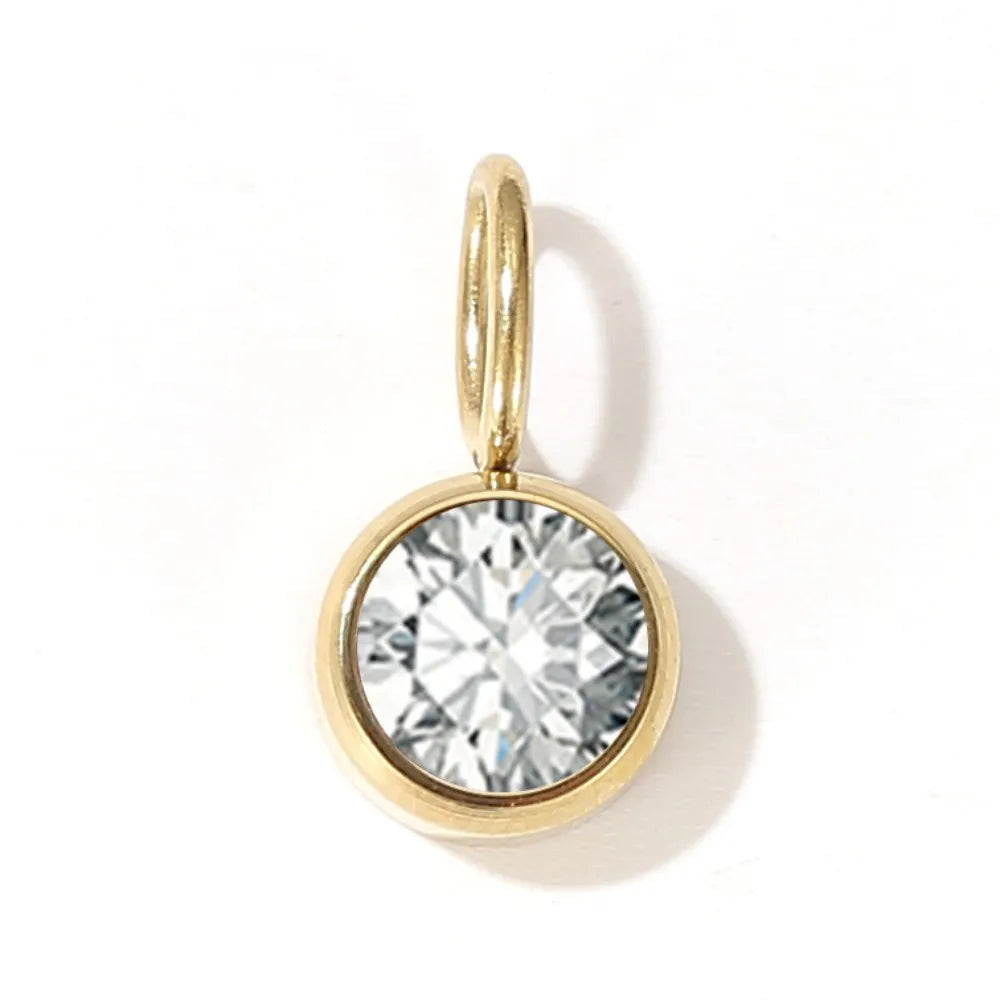 12 Color Birthstone Pendant Month Zirconia for Necklace Color Stone DIY Charms Accessories Birthday Gift Jewelry Vera Lux