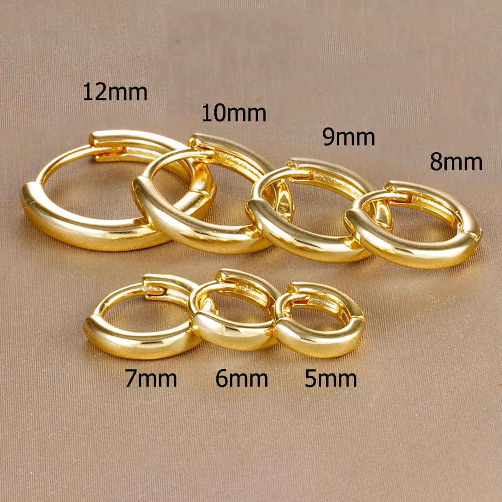 2PCS Stainless Steel Minimal Crystal Zirconia Hoop Earrings Gold Silver Color Small Huggie Cartilage Earring Piercing Jewelry Vera Lux