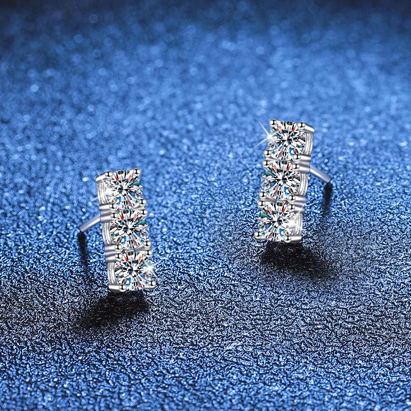 NeeTim 1.2cttw Full Moissanite Stud Earrings for Women 3.5mm Gemstone Lab Diamond Studs Earrings 925 Sterling Silver Jewelry Vera Lux