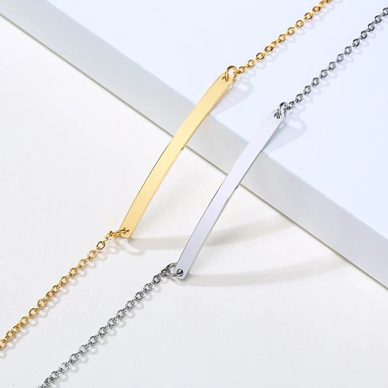 Vnox Minimalist Personalize Engrave Stainless Steel Thin Bar Bracelets for Women Lady Custom Friendship Bridesmaid Gifts Jewelry Vera Lux