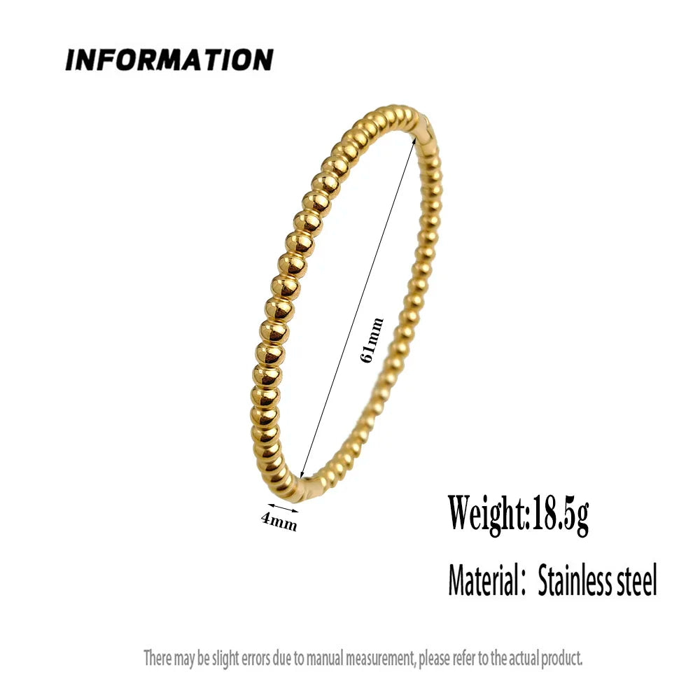 New stainless steel ball bead gold-plated bracelet, classic O-shaped silver bracelet for women, wedding party jewelry Vera Lux