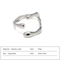 Simple Stainless Steel Adjustable Women's Ring Statement Jewelry for Women Designer Opening Finger Ring Wholesale Dropshipping Vera Lux