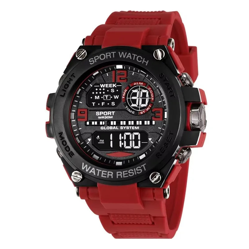 Unisex Outdoor Sports Digital Watch Big Dial LED Alarm 1237 Sport Watch for Men And Women Vera Lux