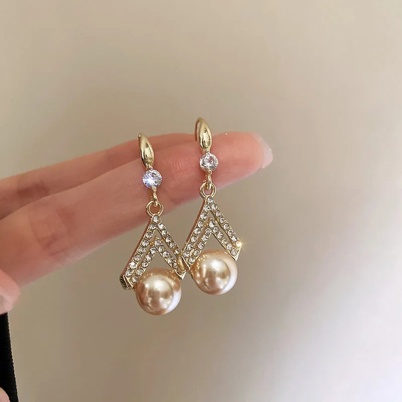 Fashion Luxury Jewelry Pearl Dangle Earrings Women Wedding Party Gifts korean style Earring women Pierced Ears Popular Products Vera Lux