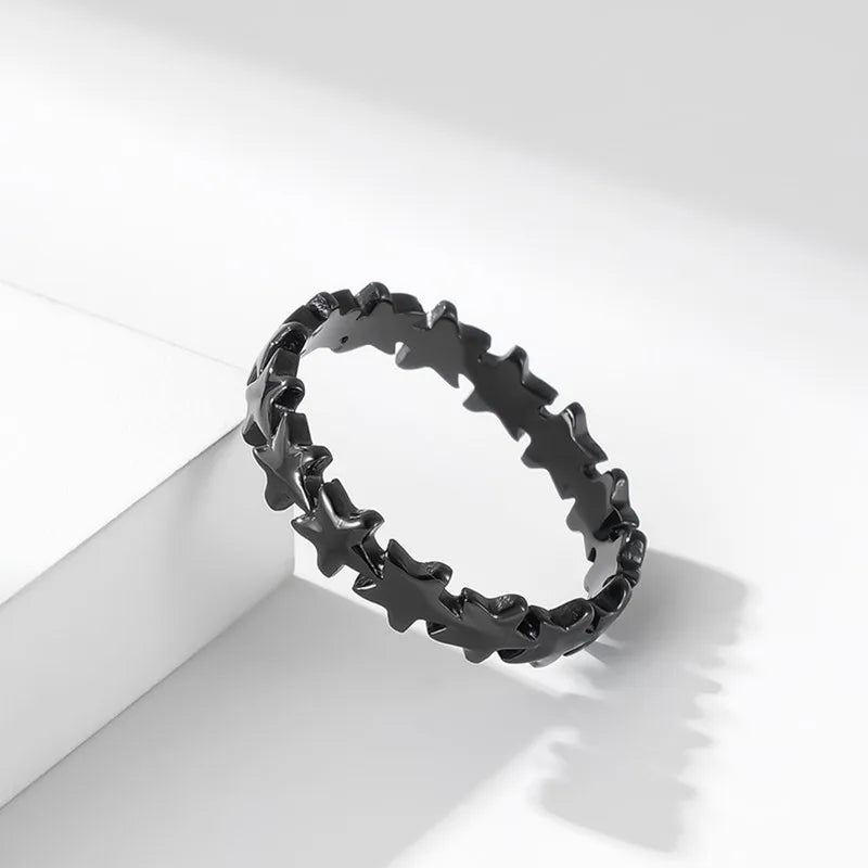 Stainless Steel Star Eternity Stackable Ring Wedding Band for Women Girl Size 5-9 Vera Lux